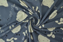 Cotton jersey print - wow 67-17 donkergrijs