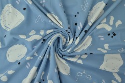 Cotton jersey print - wow 67-138 staalblauw