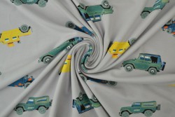 Cotton jersey print - wow 68-25 zilvergrijs
