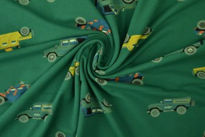 Cotton jersey print - wow 68-32 groen