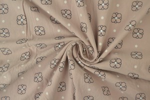 Cotton washed print w04-19 oud roze