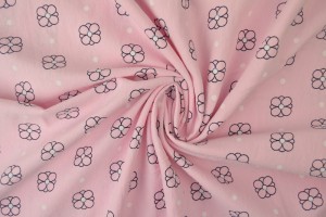 Cotton washed print w04-04 baby roze