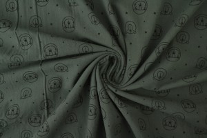 Cotton washed print w03-17 donkergrijs
