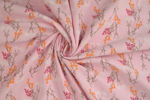 Cotton washed print w02-04 baby roze