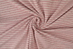 Katoen jersey melange 04 roze strepen