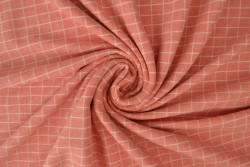 Cotton jersey checks 01 roze