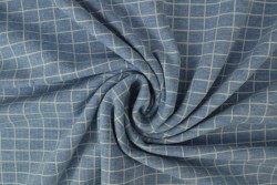 Cotton jersey checks 10 blauw