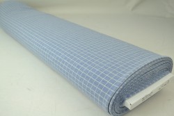 Cotton jersey checks 10 blauw