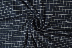 Cotton jersey checks 11 navy