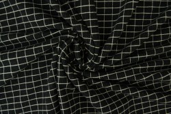 Cotton jersey checks 12 zwart