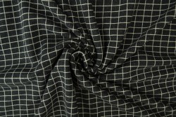 Cotton jersey checks 13 antraciet