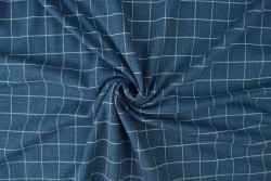 Cotton jersey checks 2cm 01-01 blauw