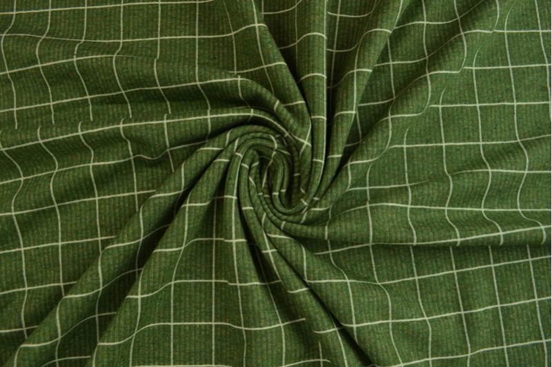 Cotton jersey checks 2cm 01-02 groen