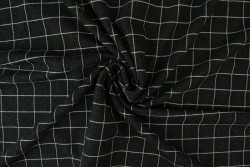 Cotton jersey checks 2cm 01-03 zwart