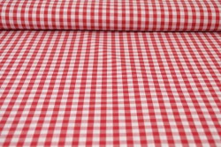 Katoen boerenbont ruiten 6.5 mm 160-01 rood