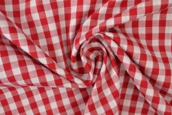 Katoen boerenbont ruiten 6.5 mm 160-01 rood