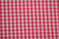 Katoen boerenbont ruiten 6.5 mm 160-02 donker roze
