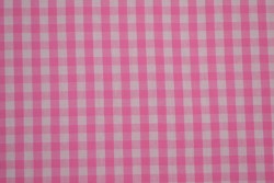 Katoen boerenbont ruiten 6.5 mm 160-03 roze