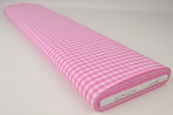 Katoen boerenbont ruiten 6.5 mm 160-03 roze