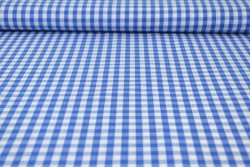 Katoen boerenbont ruiten 6.5 mm 160-07 blauw