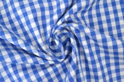 Katoen boerenbont ruiten 6.5 mm 160-07 blauw