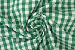 Katoen boerenbont ruiten 6.5 mm 160-09 donkergroen