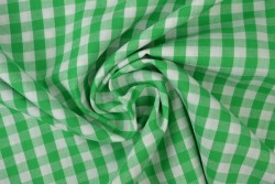 Katoen boerenbont ruiten 6.5 mm 160-10 groen