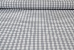 Katoen boerenbont ruiten 6.5 mm 160-11 grijs