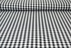 Katoen boerenbont ruiten 6.5 mm 160-13 zwart
