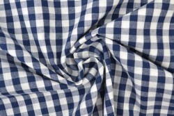 Katoen boerenbont ruiten 6.5 mm 160-14 navy
