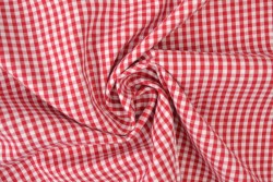 Katoen boerenbont ruiten 2.5 mm 162-01 rood