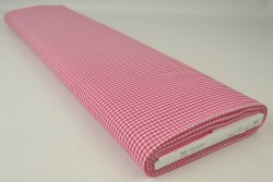 Katoen boerenbont ruiten 2.5 mm 162-02 donker roze