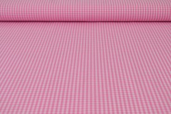 Katoen boerenbont ruiten 2.5 mm 162-03 roze