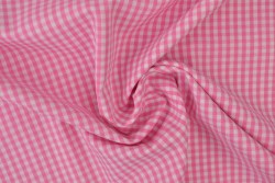 Katoen boerenbont ruiten 2.5 mm 162-03 roze