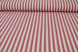 Katoen boerenbont strepen 6.5 mm 165-01 rood