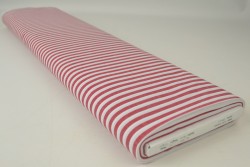 Katoen boerenbont strepen 6.5 mm 165-01 rood
