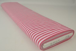 Katoen boerenbont strepen 6.5 mm 165-02 donker roze