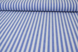 Katoen boerenbont strepen 6.5 mm 165-07 blauw