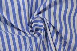 Katoen boerenbont strepen 6.5 mm 165-07 blauw
