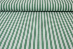 Katoen boerenbont strepen 6.5 mm 165-09 donkergroen