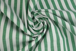 Katoen boerenbont strepen 6.5 mm 165-09 donkergroen