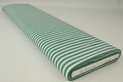 Katoen boerenbont strepen 6.5 mm 165-09 donkergroen