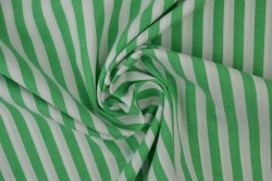 Katoen boerenbont strepen 6.5 mm 165-10 groen