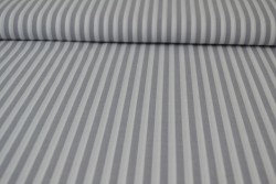 Katoen boerenbont strepen 6.5 mm 165-11 grijs
