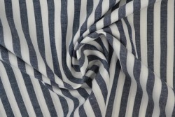 Katoen boerenbont strepen 6.5 mm 165-14 navy