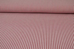 Katoen boerenbont strepen 2.5 mm 167-01 rood