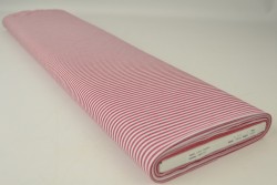 Katoen boerenbont strepen 2.5 mm 167-01 rood