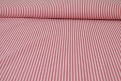 Katoen boerenbont strepen 2.5 mm 167-02 donker roze
