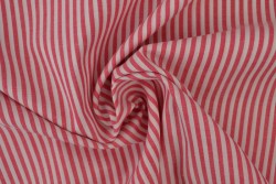 Katoen boerenbont strepen 2.5 mm 167-02 donker roze