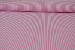 Katoen boerenbont strepen 2.5 mm 167-03 roze